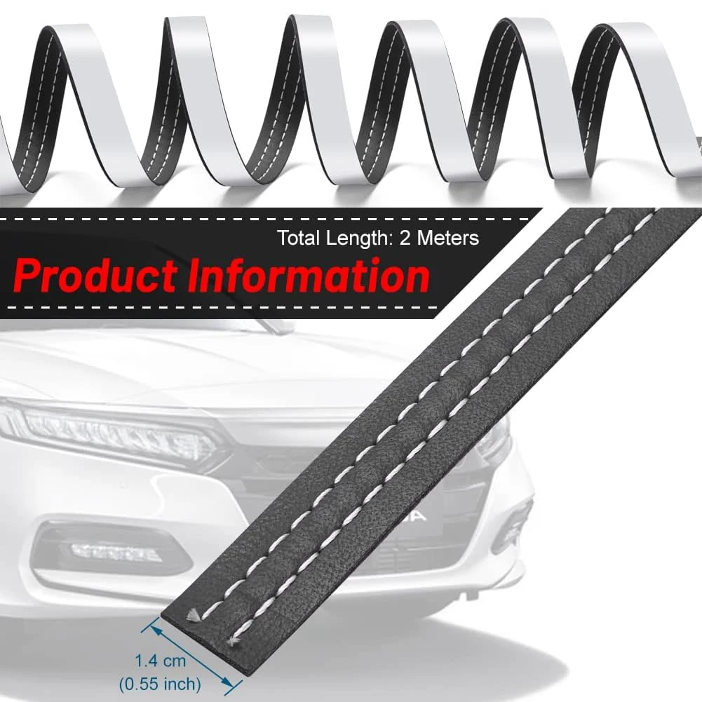 Car Mouldings Trim PU Leather Car Interior DIY Strips Self-Adhesive Dashboard Leather Decorative Line Car Interior Accessories 5