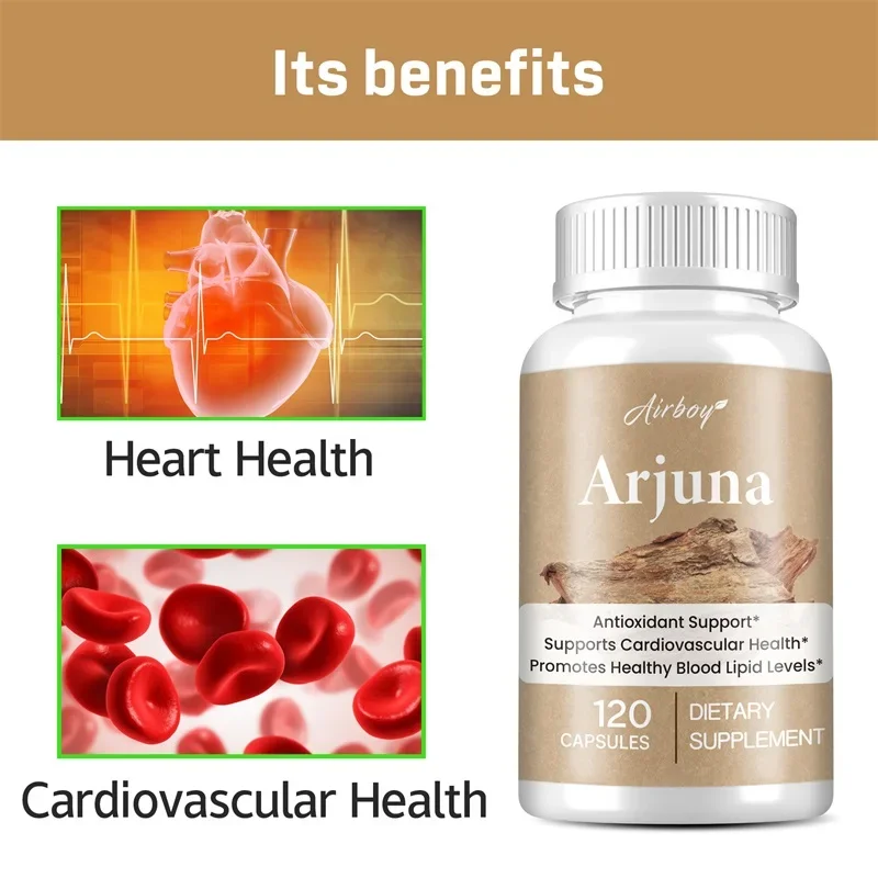 Arjuna Capsules Supports Heart Cardiovascular Health Antioxidant Non-GMO