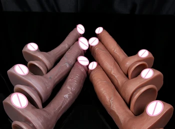 XXL Realistic Black Skin Big Dildo Double Silicone Suction Cup Thick Cock Gay Vagina Anal Masturbators Sex Toys Soft Adult Penis 5
