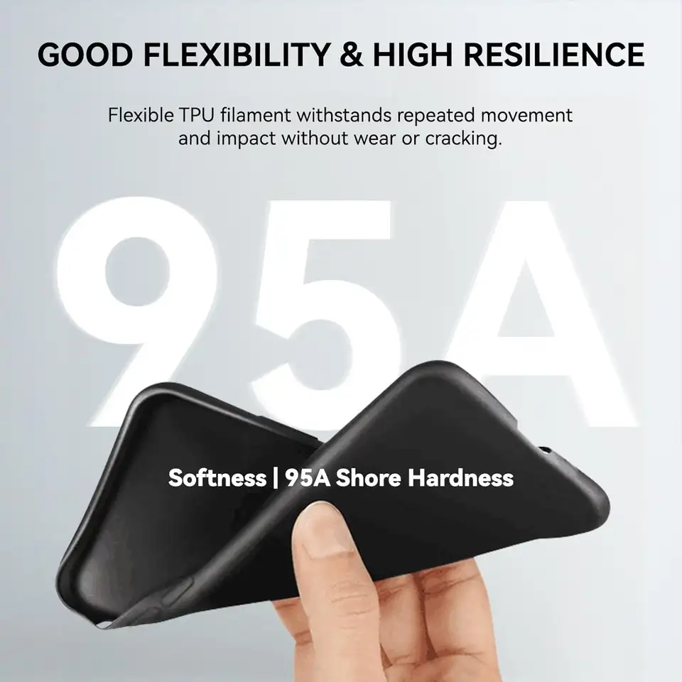 Filajoy3d Tpu 95a Professional 3D Printing Filament, 1.75mm 250g Strong Elasticity, Abrasion Resistance,black image 2