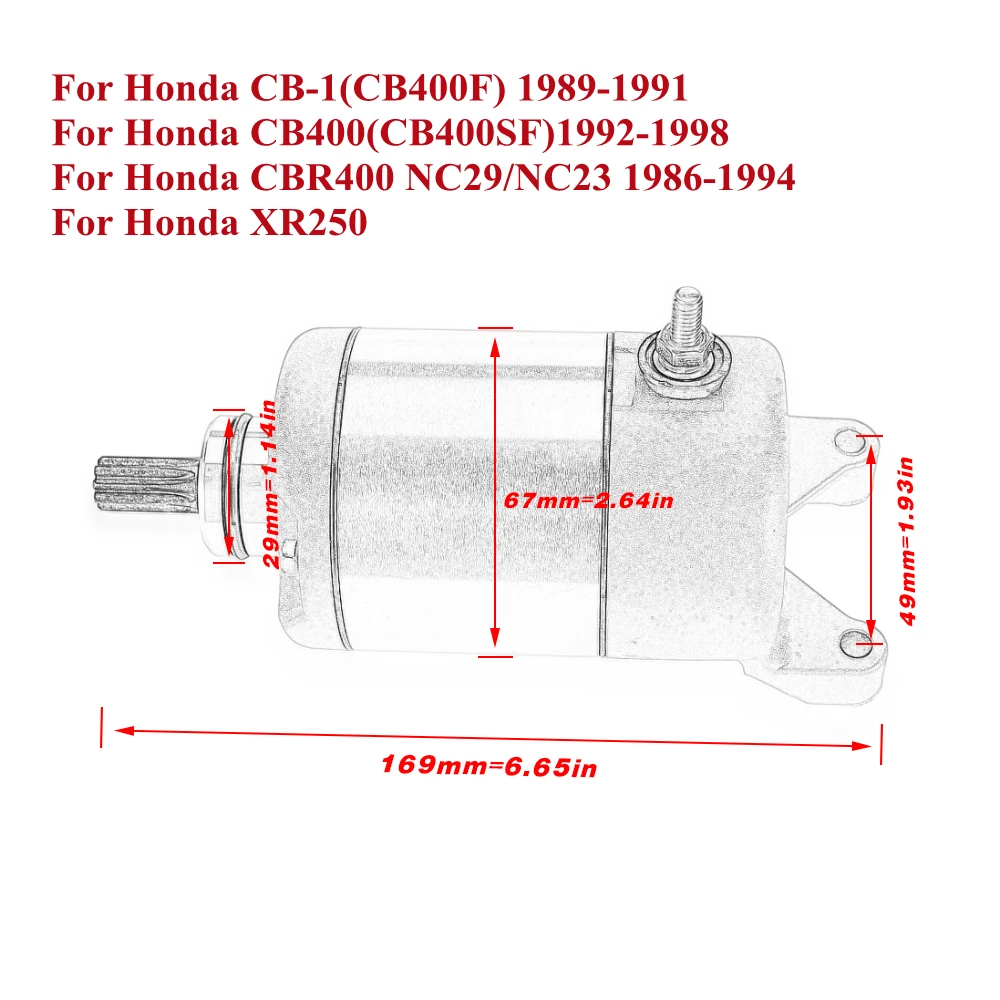 Motorcycle Starter Motor Engine parts motor starter For Honda XR250 XR 250 CB400F CB400SF CB 400 SF CB-1 CB400 CBR400 NC29/NC23