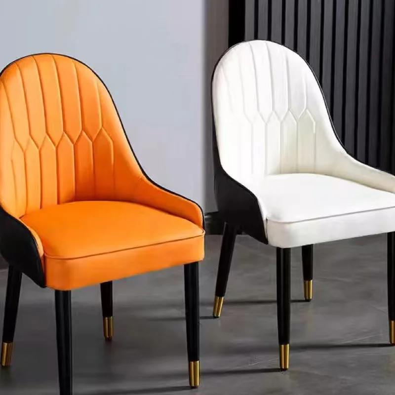 Nordic style cafe dining chair Light luxury high-end solid wood soft bag back modern simple sedentary comfortable chair