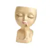 3d Face Planter Resin Flower Pot Resin Women Head Planter Pot with Drainage Hole for Indoor Outdoor Plants 3d Figurine Flowerpot 6