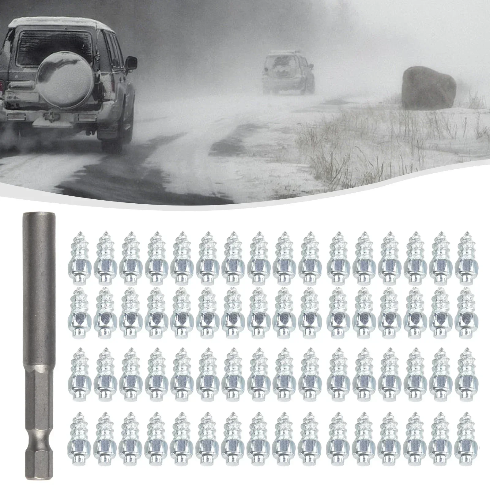 100 Pcs Car Tire Anti-Slip Screw Stud Winter Wheel Tyre Snow Ice Auto Motorcycle Bike Tire Spikes Snow Sole Cleats
