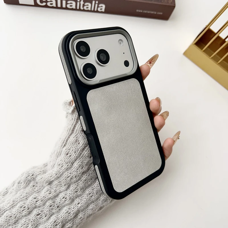 Luxury Retro Denim Texture PU Leather Shockproof Phone Case with Anti-Fingerprint Protection