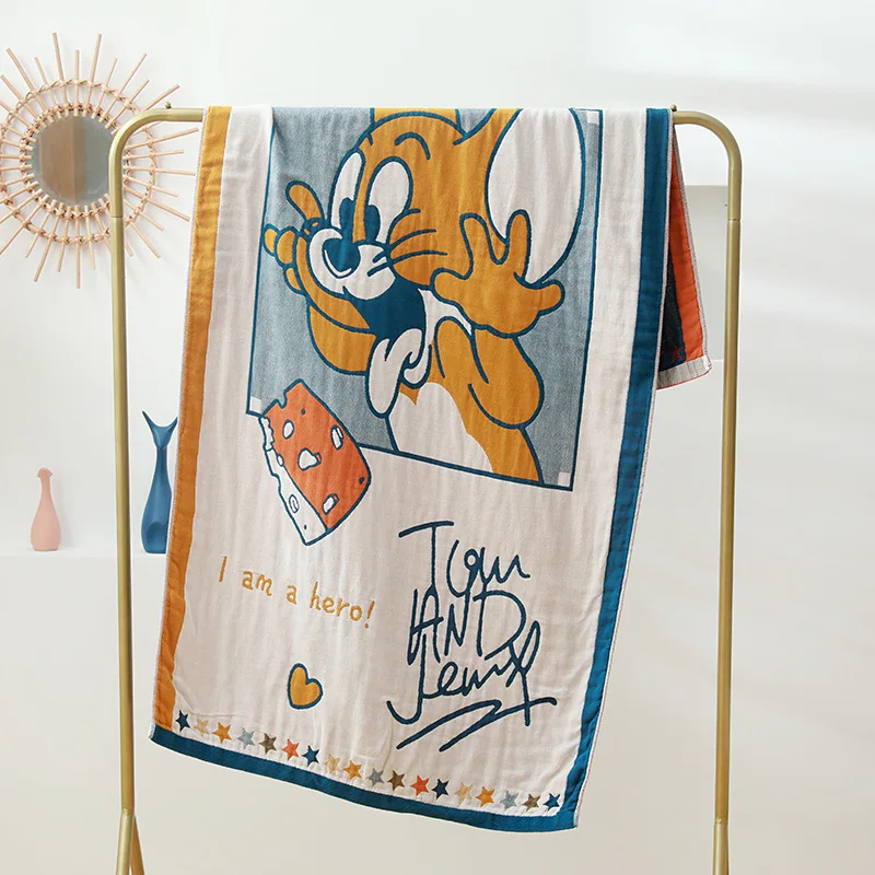 Joylove Five-layer Gauze Bath Towel Plus Cotton Cartoon Large Towel Couple Children Quick-drying Absorbent Thickened Bath