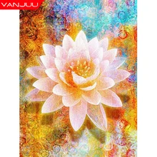 5D DIY Diamond painting Full Drill lotus Diamond Mosaic Flowers Diamond Embroidery Kits Wall Decor Rhinestone painting