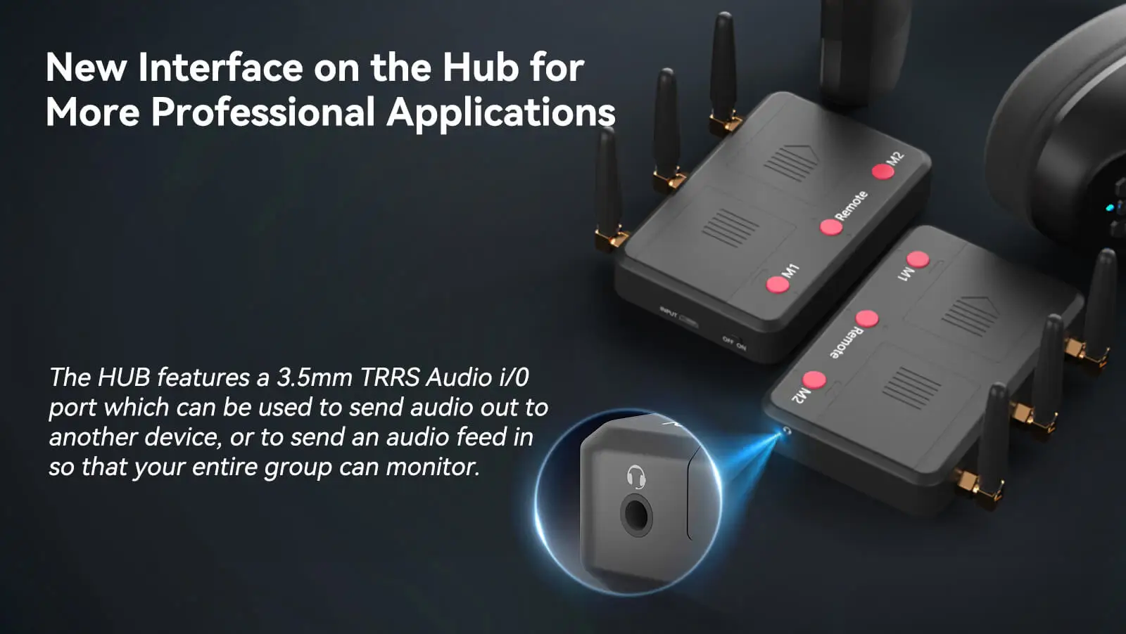 Description Picture 6 of itemCAME-TV Kuminik8 1.9G Dual Ear Duplex Digital Wireless Headset Foldable 4 Pack Intercom  Wireless Transmission communicator