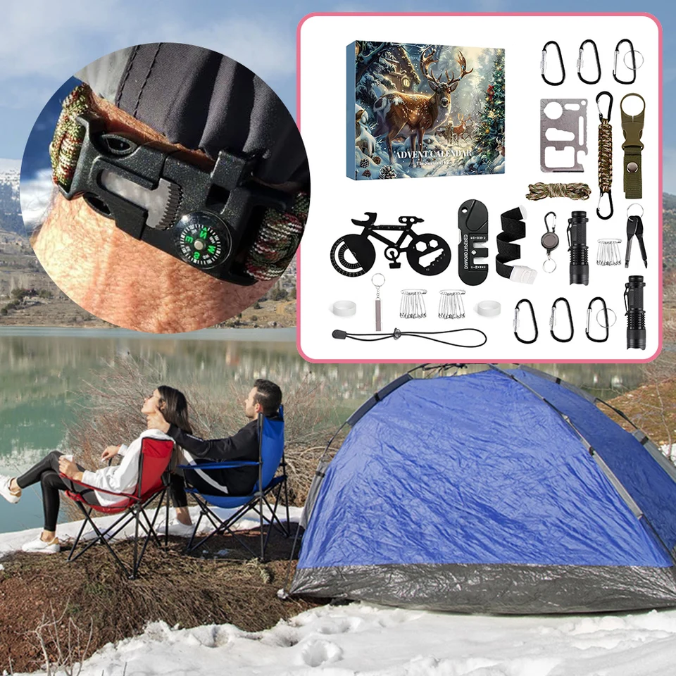 24 Days Outdoor Gear Gadgets Christmas Countdown Survival Kit Advent Calendar 2024 - 24 Days Of Survival Gadgets For Adults & Teens Outdoor Gadgets Advent Calendar