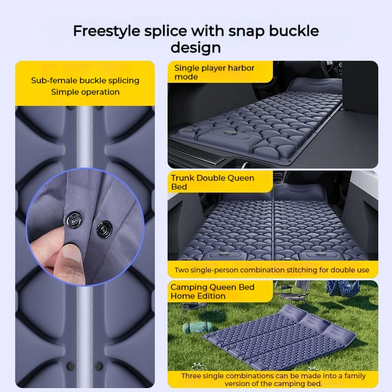 High-quality Auto Inflatable Bed Car Foldable Travel Camping Mattress Trunk Leveling Pad Mattress Sleeping Pad Car Converted Bed