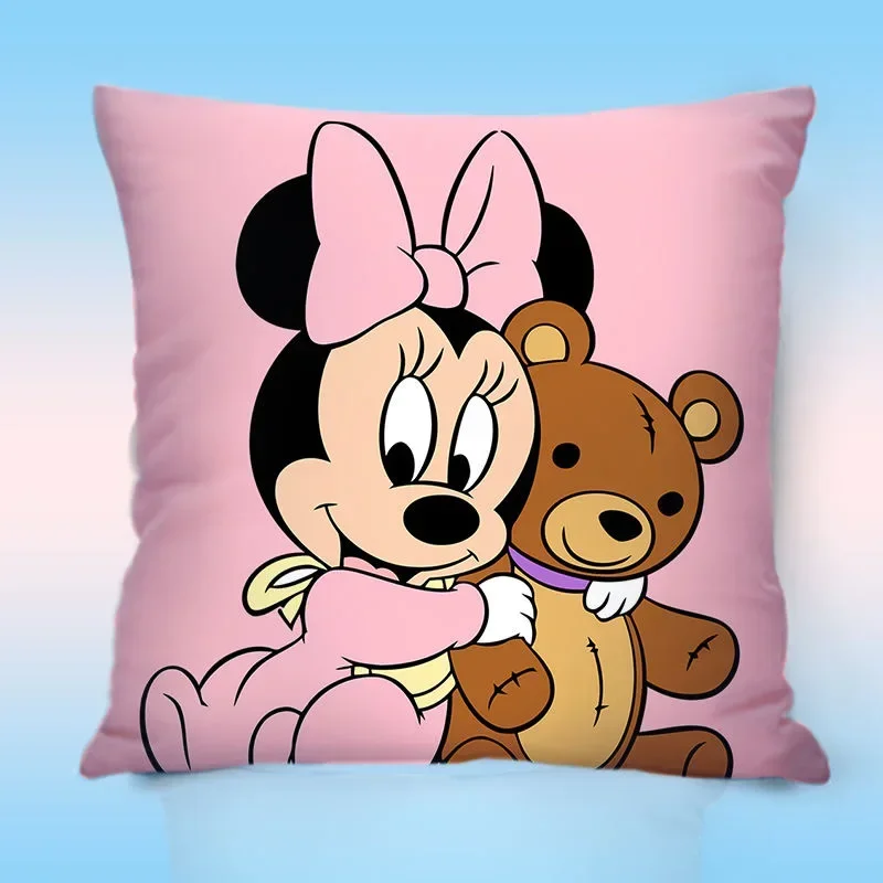 Disney Pillowsham Soft Cartoon Mickey Minnie Mouse Boys Girls Pillowcases Cushion Cover 40x40 45x45cm for Bed Sofa cushion cover pillow case cover