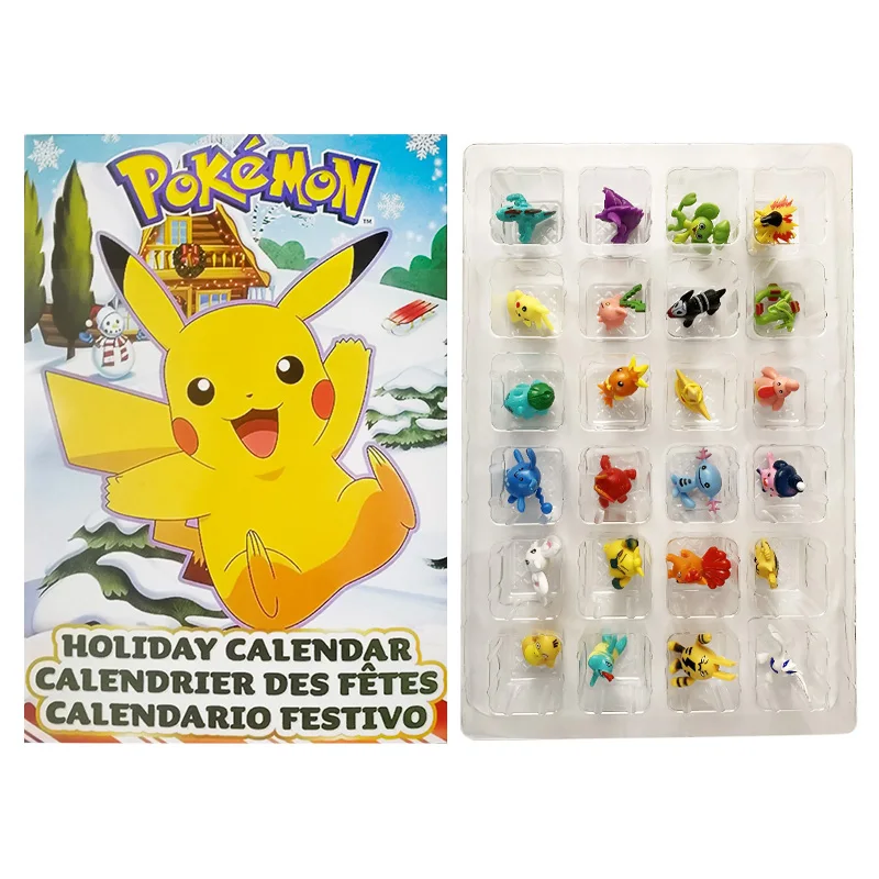 Cute Pokemon Advent Calendar Box 2023 Pikachu Anime Action Figure doll  Christmas Halloween original kids Children Boy Toy Gift