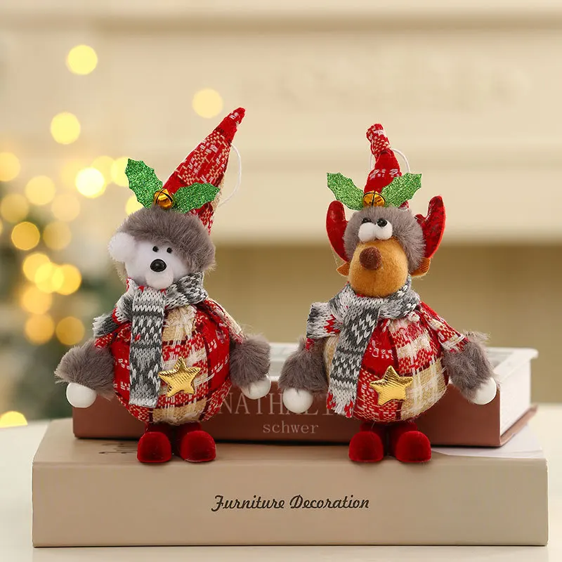 Christmas Dolls Santa Claus Snowman Deer Toys Xmas Figurines Home Decoration Christmas Gift Kids Ornament Christmas Decorations