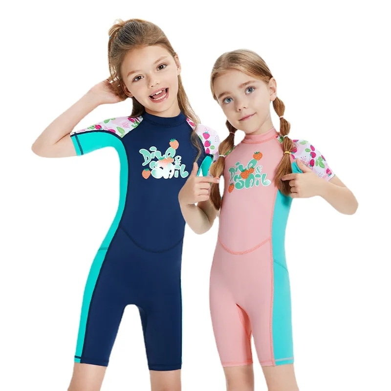Dive Sail UPF 50+ Rash Guards Kids Beach Diving Skin One Piece Swimsuit Girls Boys quick-dry Sun Protective Swimming Suit