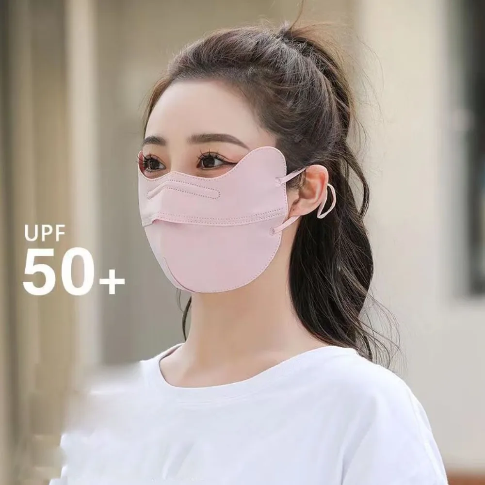 Anti-uv UPF50+ Ice Silk Sunscreen Mask Face Veil Summer Outdoor Riding Hiking Face Mask Breathable Unisex Cover Scarf