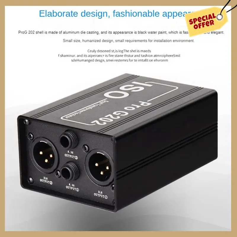 Pro G202 Audio Noise Reducer Dual-Channel 6.5 XLR Audio Isolator Current Sound Noise Mixer Microphone Common Ground Filter
