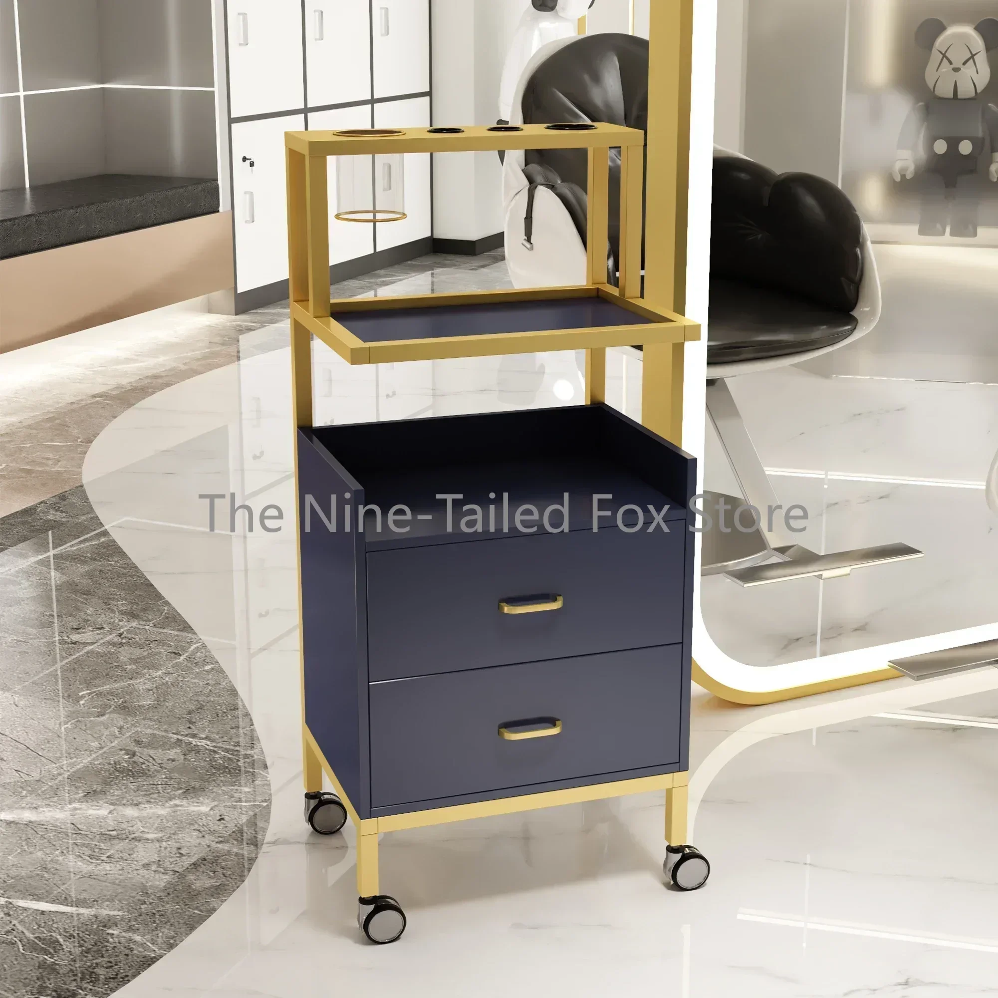 Multi Layer Storage Trolley Beauty Salon Tray Auxiliary Car Wheels Cleaning Cart Professional Furniture Hairdresser Aesthetic Carrello Reception Barber