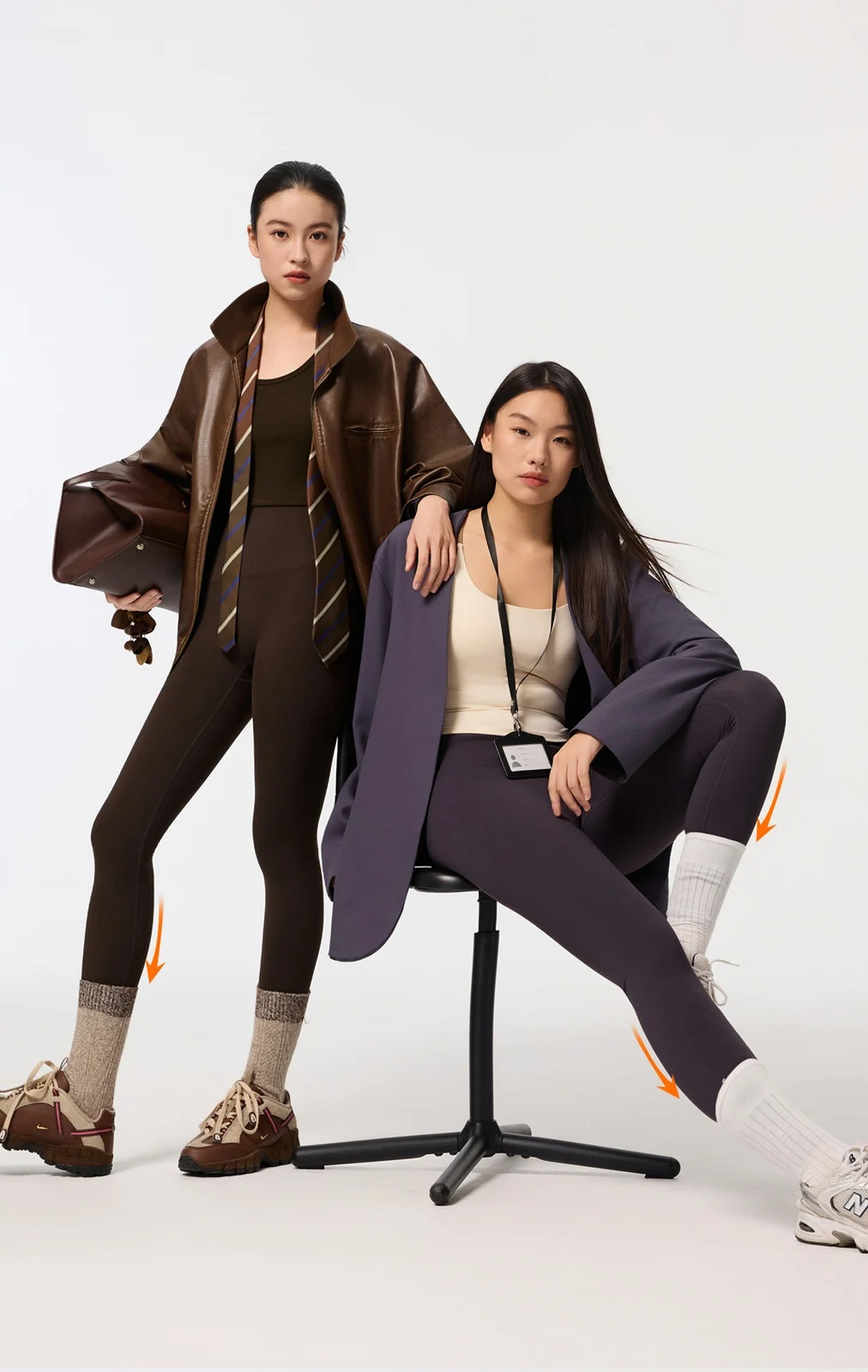 ملابس خارجية نسائية للخريف/الشتاء مبطنة بالصوف - سراويل يوجا سميكة غير قابلة للانزلاق للتحكم في البطن مع تمتد ناعم بدون خياطة