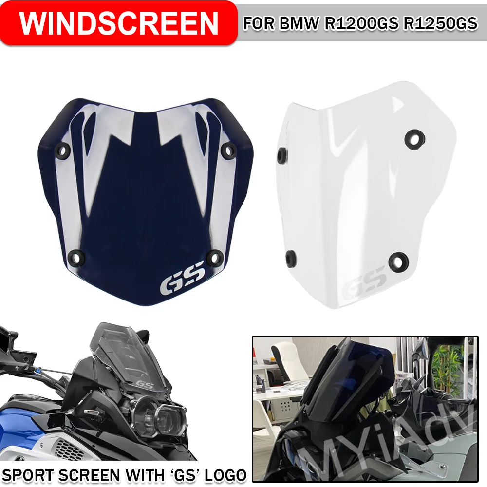 Universal Motorcycle Windshield - Clear PC Plastic Windscreen With Mounting Bracket