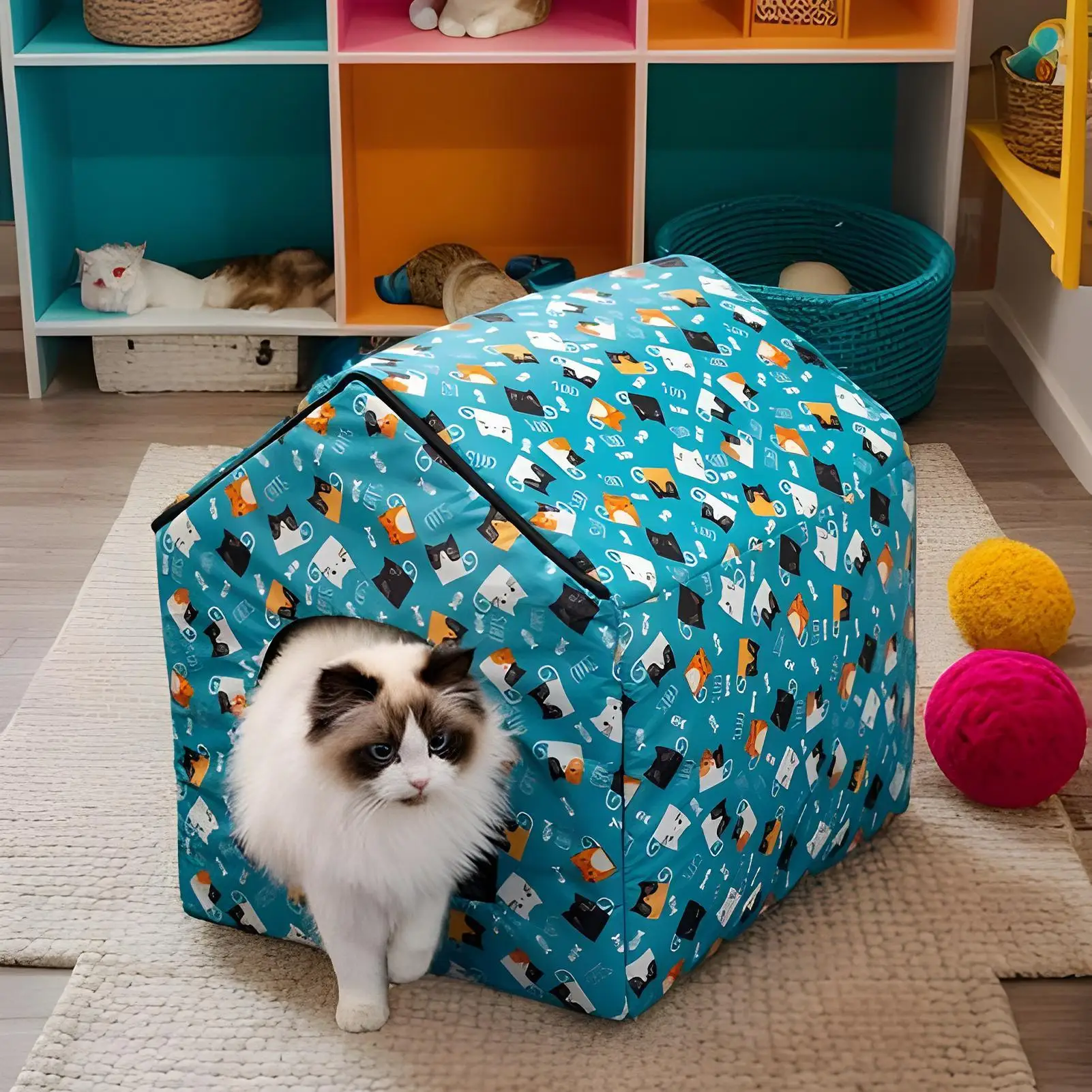Cooling Cat House Cool Down Tent For Puppy Portable Cooling Puppy House For Bedroom Living Room Patio Backyard Kitten Cold Tents