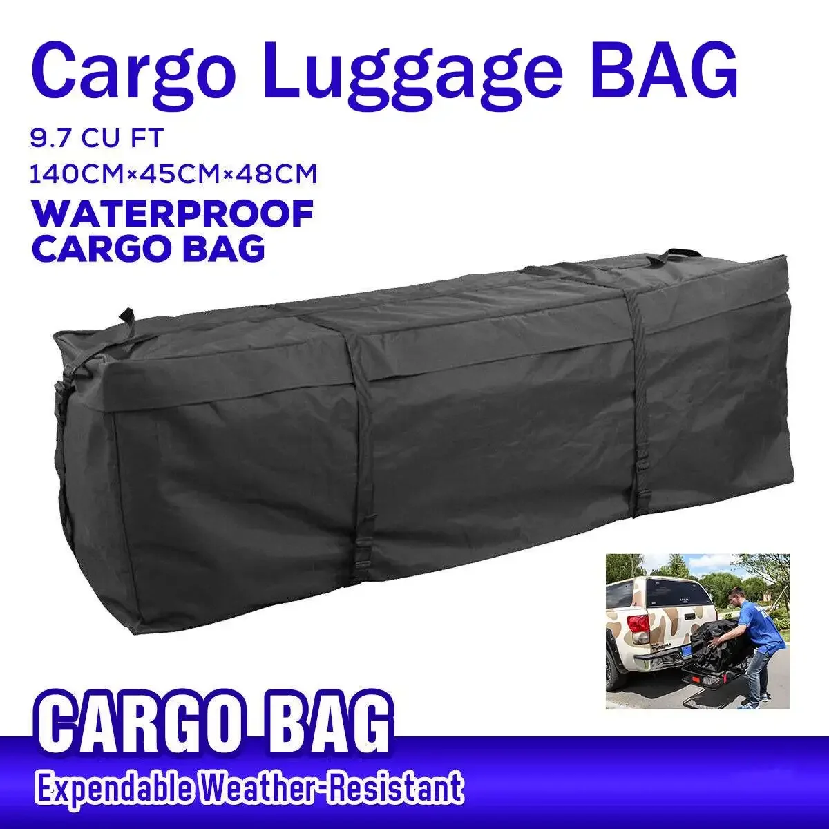 140x45x48cm impermeabile borsa da tetto per auto borsa da tetto portapacchi portapacchi da viaggio impermeabile SUV Van per auto