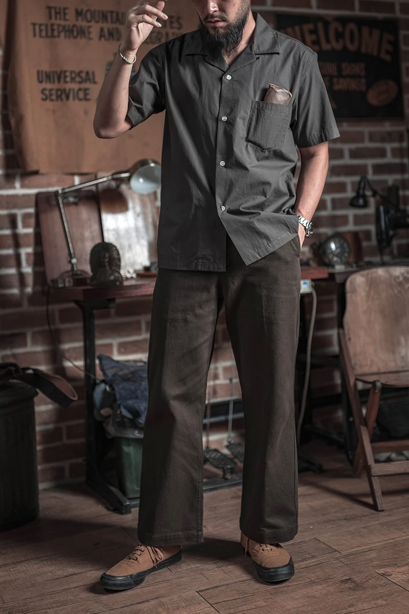 Bronson Classic Panama Short Sleeved Shirt Men's Cuban Collar Pocket Camp Shirts 6
