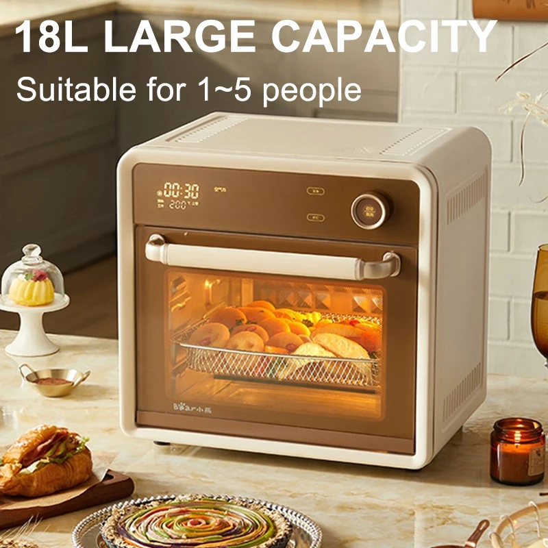 18L household air fryer preheating temperature adjustment barbecue stove timed baking visual intelligent steam electric oven 3