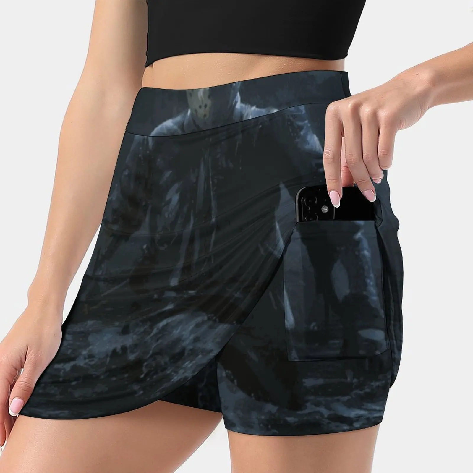 

Jason Voorhees Women Tennis Skirts Golf Badminton Pantskirt Sports Phone Pocket Skort Michael Jason Krueger Myers Voorhees