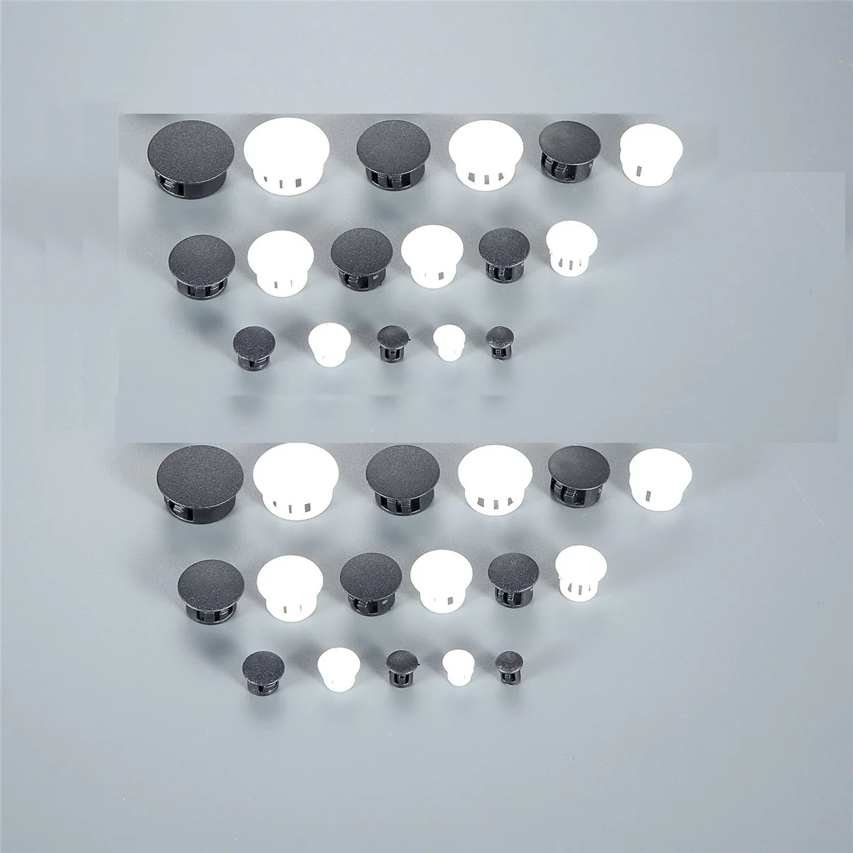 50pcs/set Hole Plugs 5/6/8/10/12/13/14mm Nylon Snap-on Dust Cover Tube Flat Cap Plugging Pipe Furniture Screw Hole