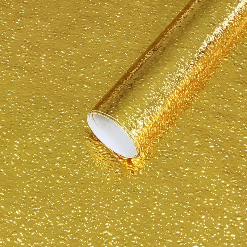 

Golden Peel and Stick Pvc Waterproof Wallpaper Home Decor Self Adhesive Wall Paper for Cabinets Countertops Kitchen Wall