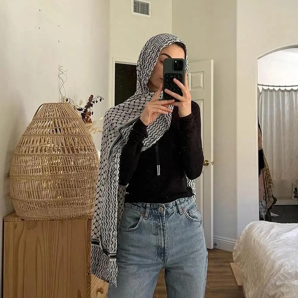 Big Size Kuffiyeh Prints Hijab Cotton Scarf Breathable Soft Long Fashion Forward Scarves Headscarf Muslim Hijabs Shawl Ramadan,cotton scarf
