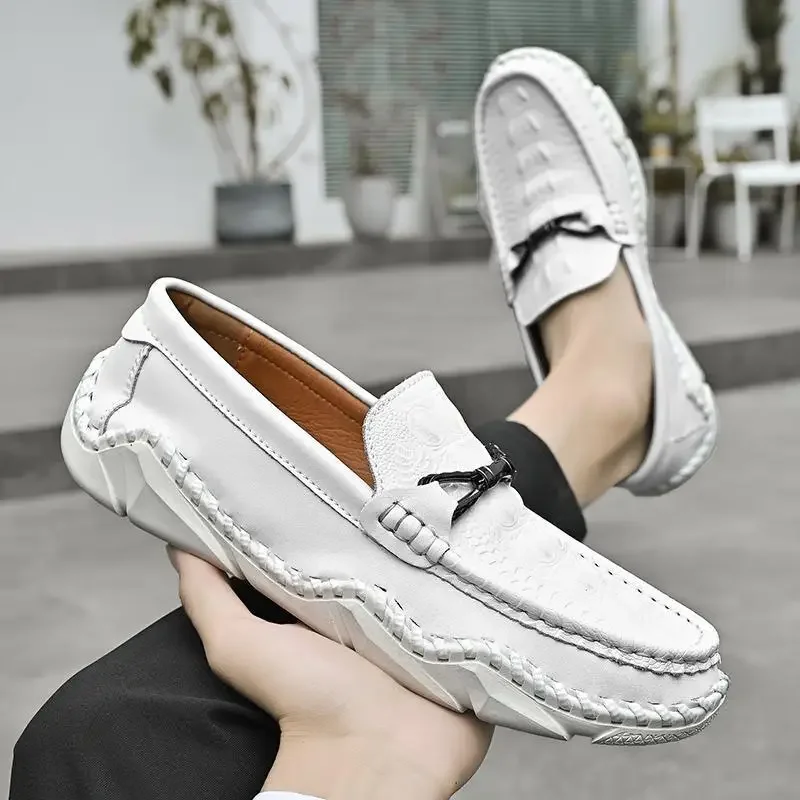 

Loafers Men's Shoes Leather Casual Shoes Men's Soft Leather Soft Bottom Summer New Breathable Non-Slip