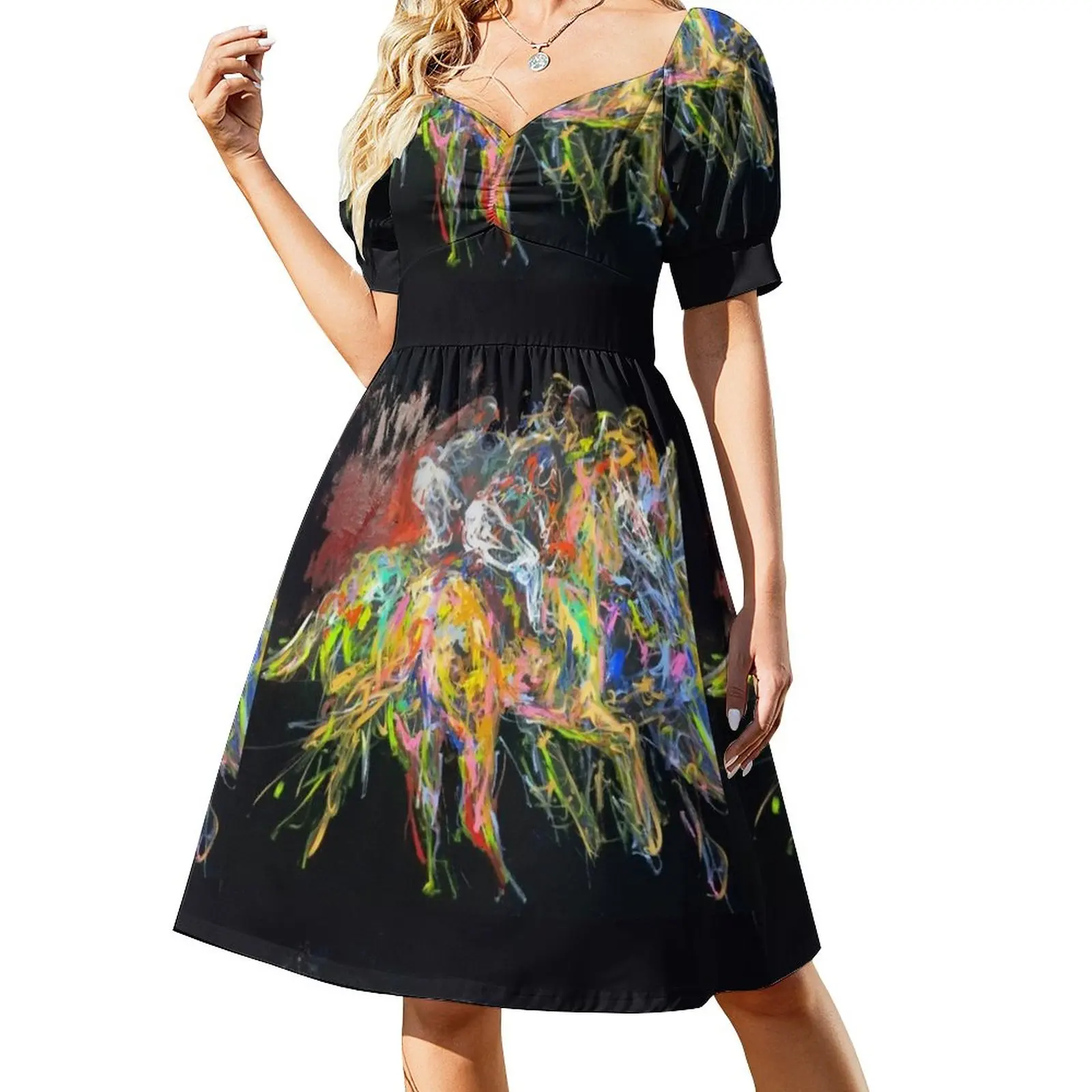 Derby abstract Sleeveless Dress womans clothing birthday dress women's evening dresses