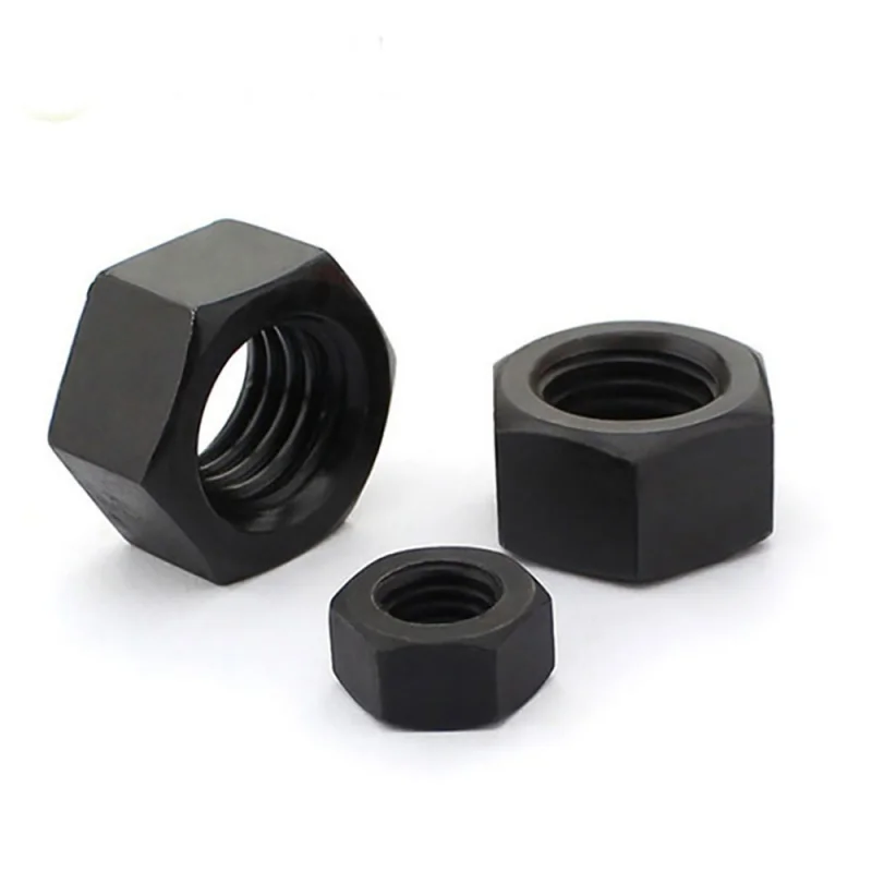 Tuercas hexagonales de acero al carbono, Tuercas métricas de óxido negro, M2, M2.5, M3, M4, piezas, M5, M8, M10, M12, M14, M16, M18, M20, M22, M24M27, lote de 1/10/100 M6