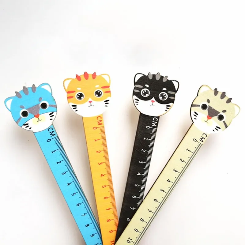 1Pcs Cat ruler Kawaii Stationery Patchwork Ruler Drafting Rules School Supplies Cartoon DIY 15CM 10pcs set kawaii masking tape with memo pads cartoon stationery stickers bunny bear school supplies diy scrapbook planner decor