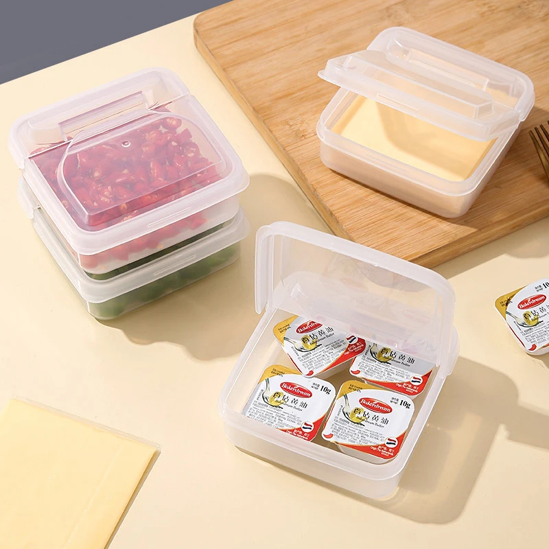 

Transparent Butter Cheese Slice Storage Box Portable Refrigerator Fruit Vegetable Fresh Keeping Storage Box Preservation Box