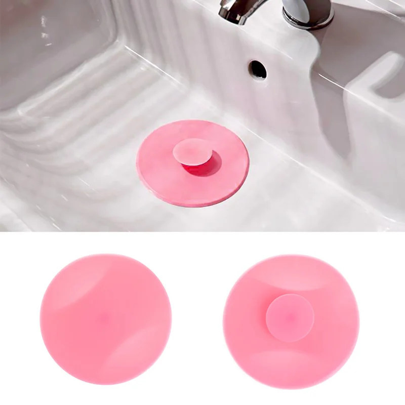 stainless steel kitchen sink 1 Pc PVC Sink Stopper Drain Plug Kitchen Chrome Ring Basin Laundry Blue/Pink/Beige wall mounted spice rack