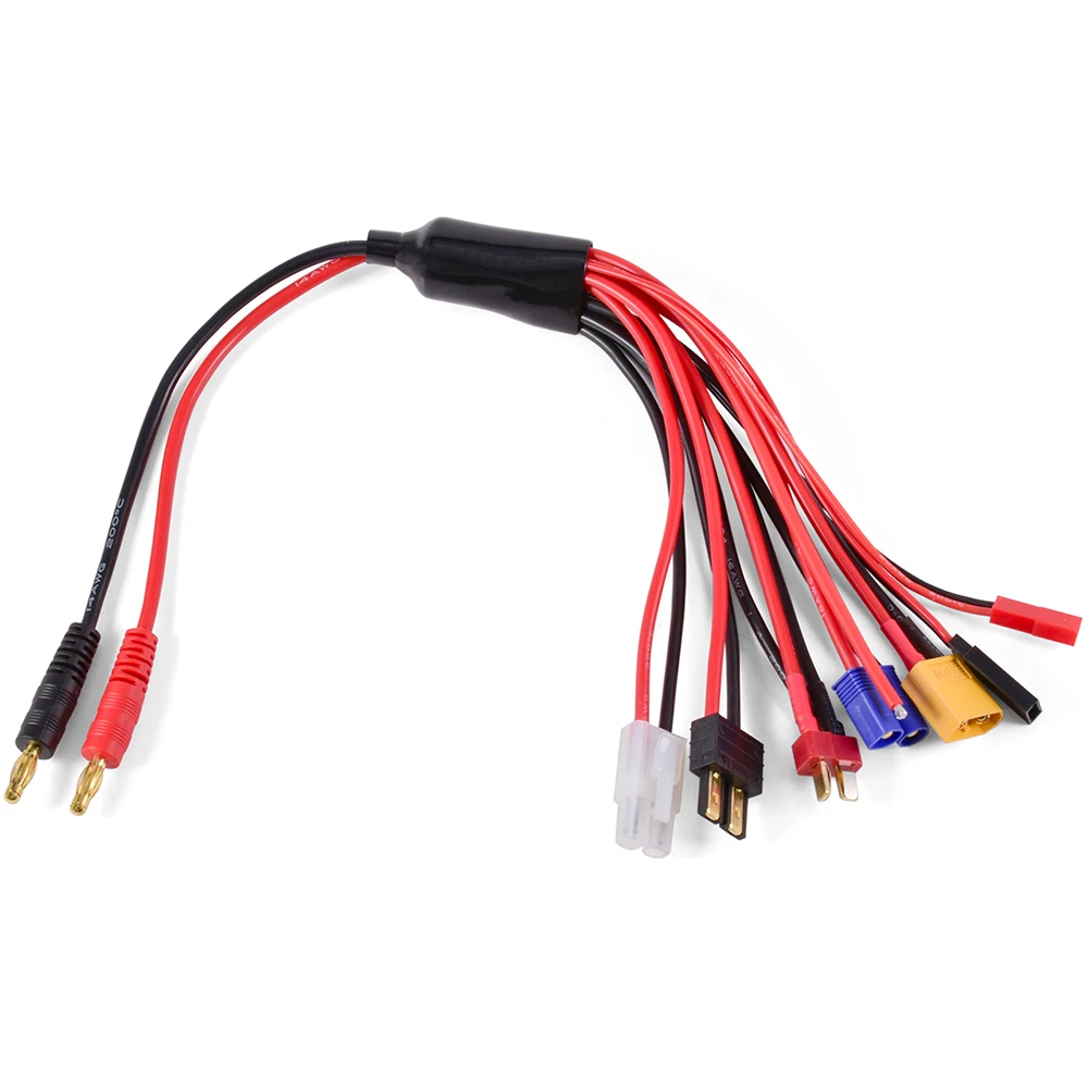 Sc354b2e4323e4681a54eaf7231739f97e RC Charger Adapter Connector 8 In 1 Charger 4.0mm Banana XT60 TRX Tamiya Lipo for RC Car Drone Imax B6 B6AC Battery Cable