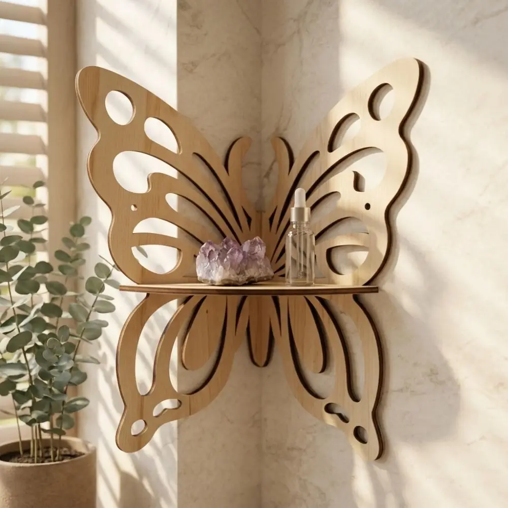 Butterfly-Shaped Artistic Wall Shelf