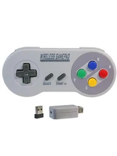  2 Reciever Game Controller Wireless Colorful Button 2.4G Gamepad Joypad Joystick Compatible for SNES Mini PC Windows NS Switch 