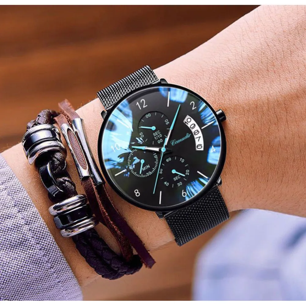 New Hot Selling Watch Ultra Thin Fully Automatic Mechanical Watch Men's Korean Edition Student Quartz Watch Calendar Night Light Waterproof Tide_voghion.com