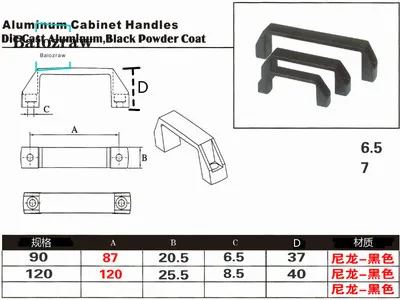Door Handles Cabinet Handles Aluminum Cabinet Handles Black Sliver Alloy Nylon 90mm 120mm 180mm Door Accessory DIY 3D Printer Parts for Aluminum Profile