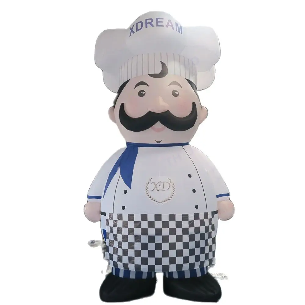 

Free Door Shipping 26ft High Inflatable Chef Cartoon Restaurant Advertising Ground Balloon for Sale
