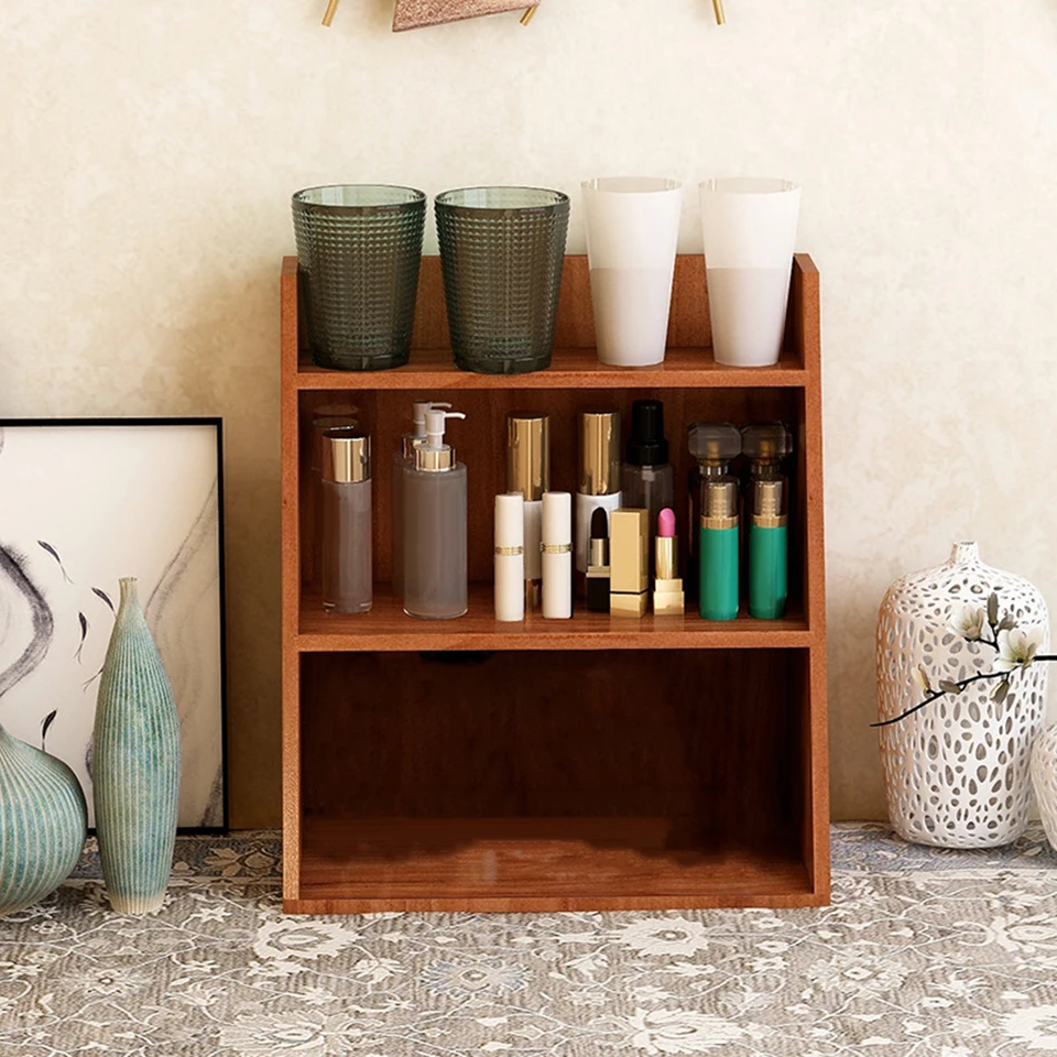 3 Tier Wooden Vintage Display Shelf Desk Storage Shelf Table