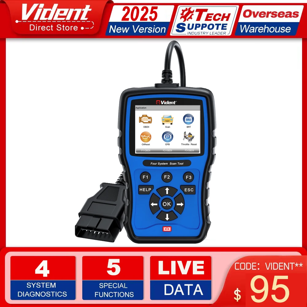 Vident iLink304 OBD2 Scanner moteur ABS SRS transmission 4 système de Diagnostic BRT/réinitialisation Oli/EPB/réinitialisation de l'accélérateur/Angle de direction