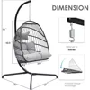 Egg Chair Luxury Outdoor Patio Wicker Hanging with Water Resistant Cushions for Patio Backyard Balcony,Swing Egg Chair 4
