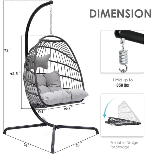 Sorrento Hanging Egg Chair – For Indoors & Outdoors - Image 4