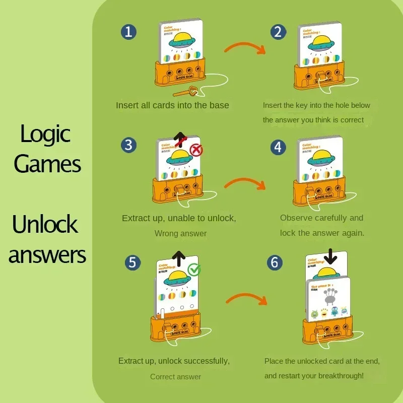 Enfants Montessori Puzzle Hračky Trénink logického myšlení Odemknout hru Dítě Cognition Lock Vyberte raný vzdělávací dárek pro d