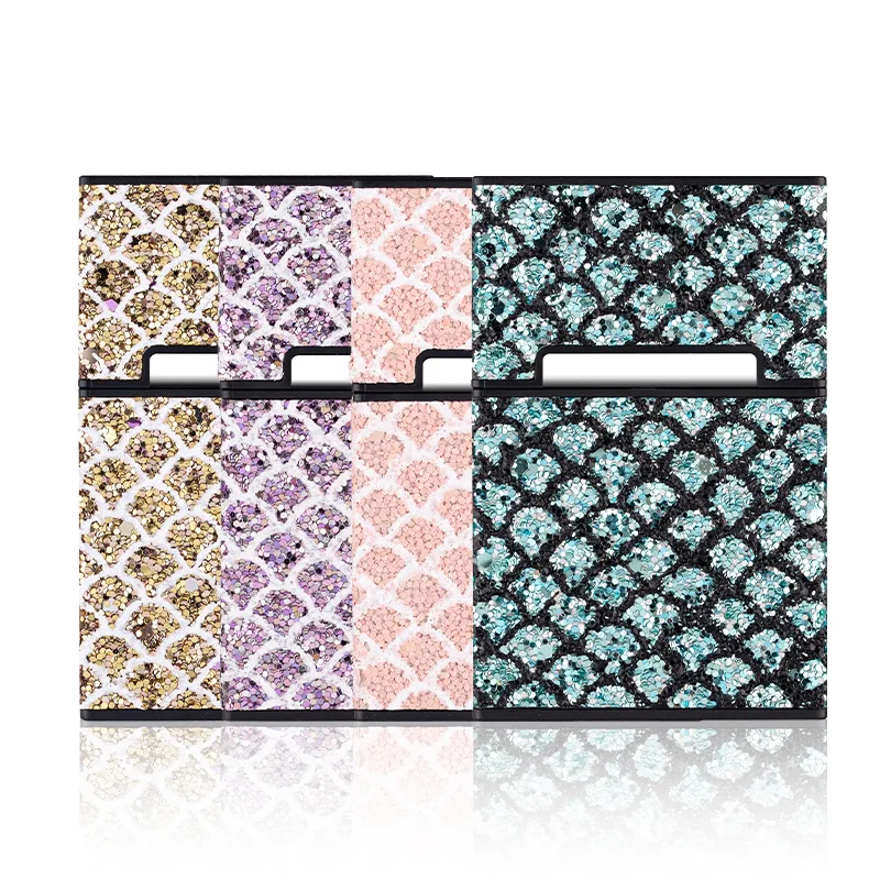 Luxury Bling Cigarette Box Holder for Woman Men Leather Cigarette Case Smoking Accessories Button Design 3