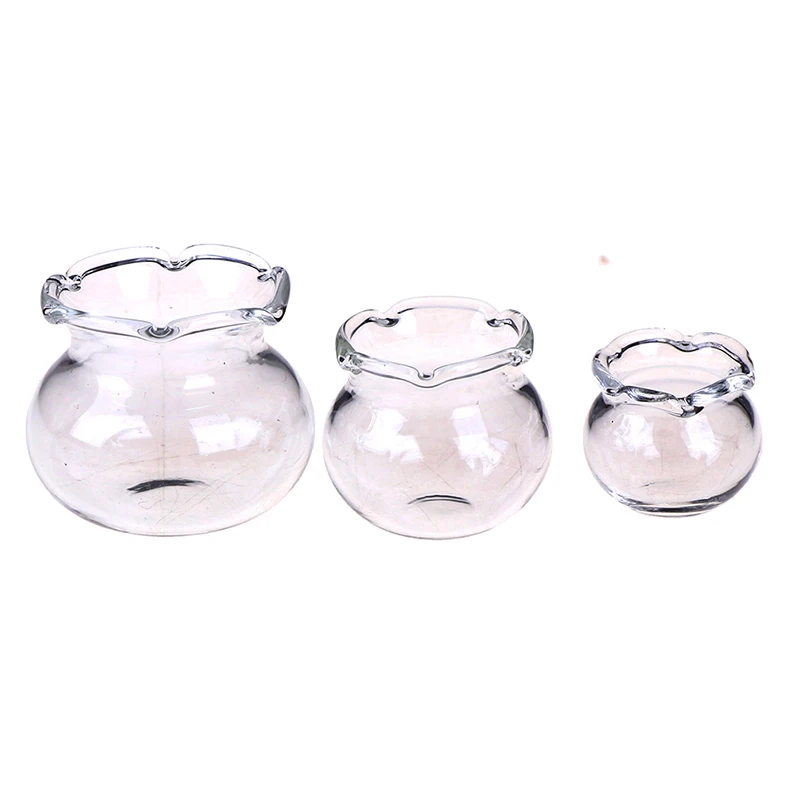 1:12 Dollhouse Miniature Transparent Glass Fish Tank for Dollhouse Decor